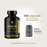 Coconut Oil D3+K2 | Aceite de Coco, Vitamina D3 y K2 300 Caps | 500 mg