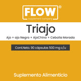 TRIAJO - Ajo Negro, Ajo Chino, Ajo y Cebolla / 90 cápsulas de 500 mg c/u