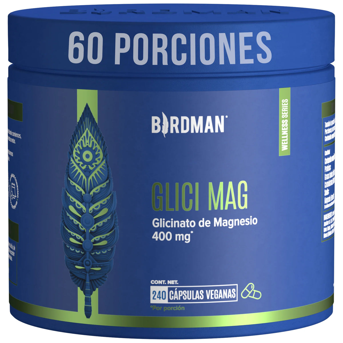 Glicinato de Magnesio - 240 Cápsulas - 60 Porciones