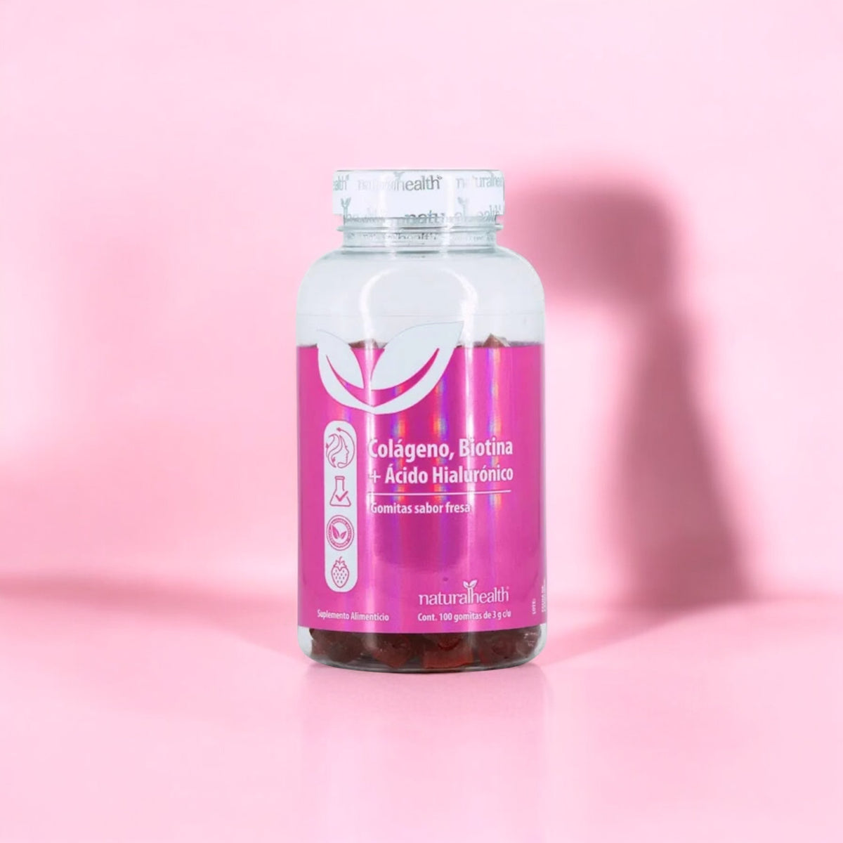 GOMITAS COLAGENO SABOR FRESA, FCO CON 100  PZ DE 3 G CU