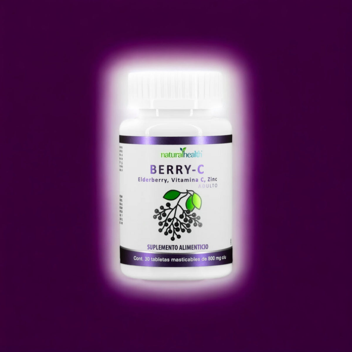 BERRY-C FRASCO CON 30 TABLETAS DE 800 MG.