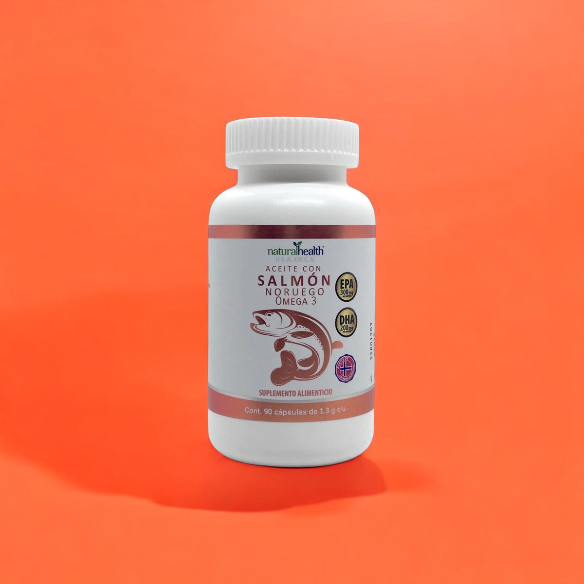ACEITE DE SALMON NORUEGO, FRASCO CON 90
CAPSULAS DE 1.3 G C/U