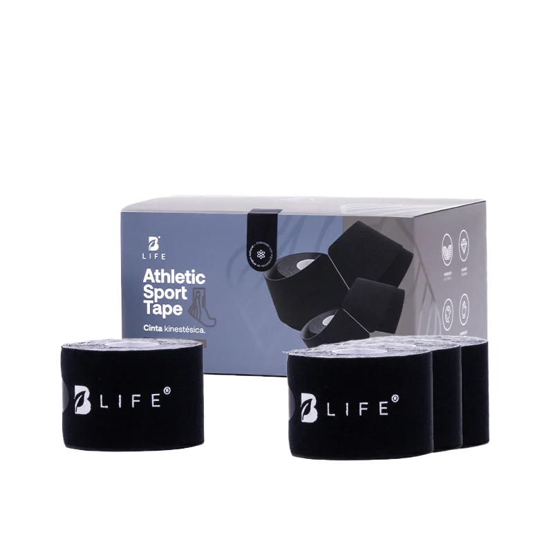 Athletic Sport Tape | Cinta Kinesiológica 4  rollos Negro