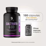Caltrato & D3 | Citrato de Calcio y Vitamina D3 180 caps | 500 mg