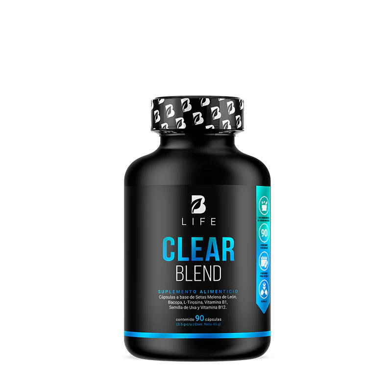 Clear Blend | Fórmula a base de Melena de León y L-Tirosina 90 Cápsulas | 500 mg