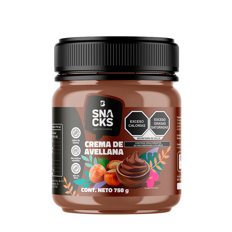 Crema de Avellana Sin Azúcar Añadida Cont. Neto 750 g.