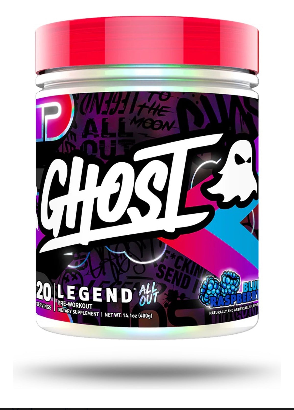 GHOST LEGEND ALL OUT PWO 20 SERV BLUE RASPBERRY