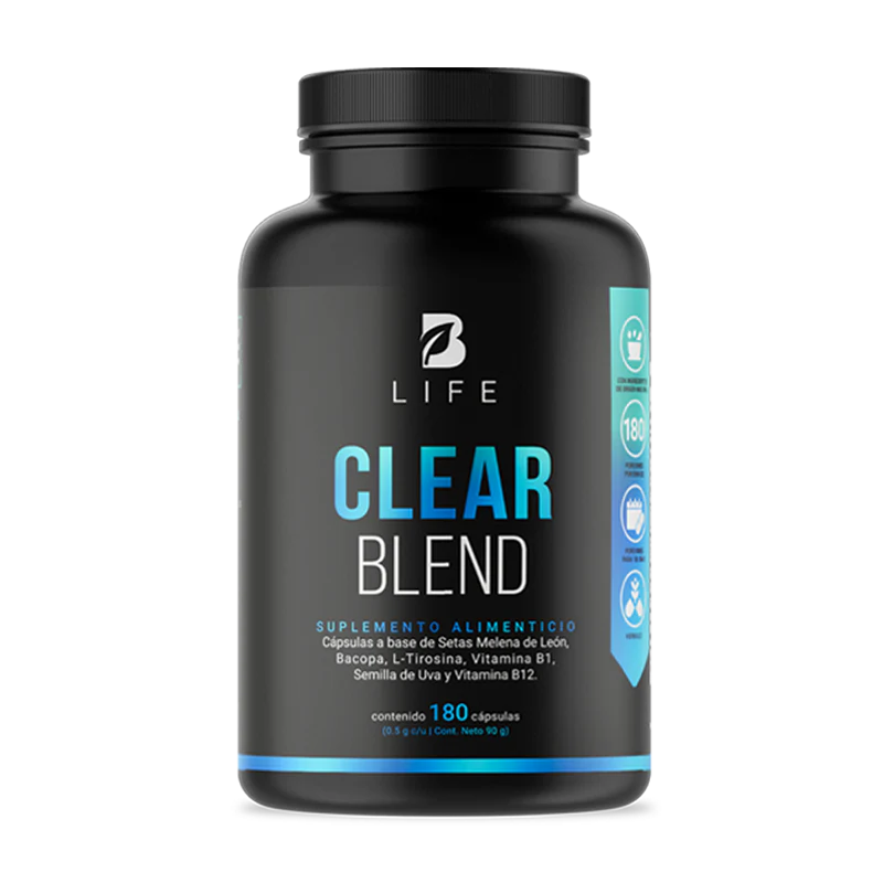 Clear Blend | Fórmula a base de Melena de León y L-Tirosina 180 Cápsulas | 500 mg