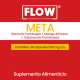 Meta - Cambogia Garcinia + Mango Africano + Cetonas de Fambuesa / 90 cápsulas de 500 mg. c/u