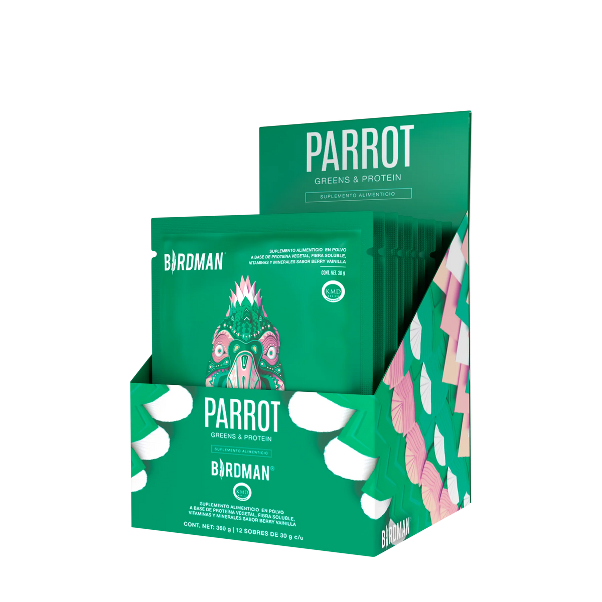 Parrot Greens & Protein Berry Vainilla 12 Pack Sobres
