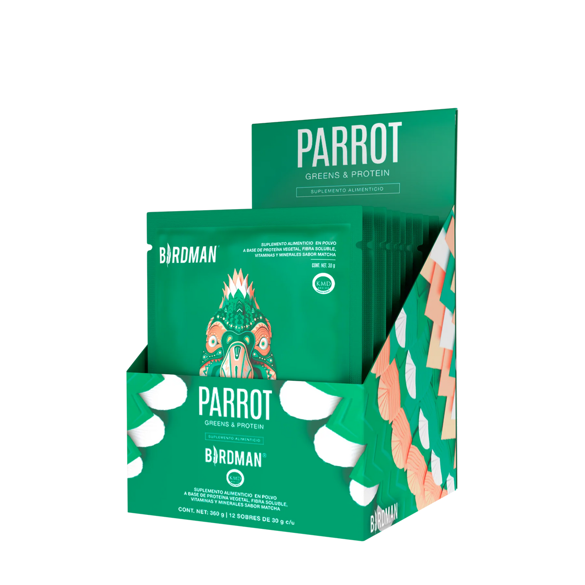 Parrot Greens & Protein Matcha 12 Pack Sobres
