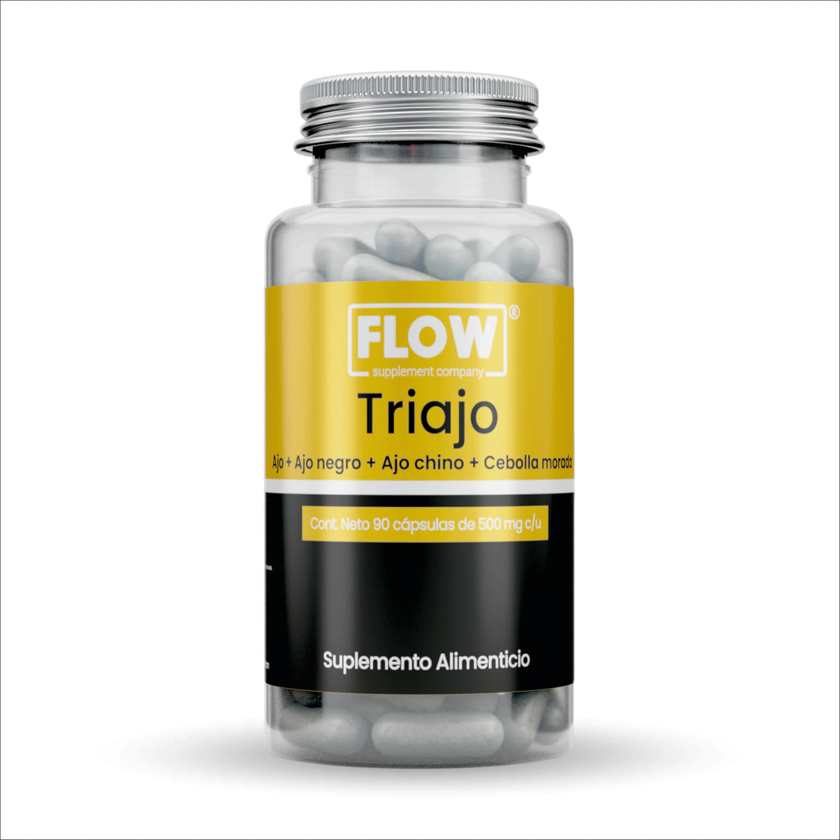 TRIAJO - Ajo Negro, Ajo Chino, Ajo y Cebolla / 90 cápsulas de 500 mg c/u
