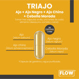 TRIAJO - Ajo Negro, Ajo Chino, Ajo y Cebolla / 90 cápsulas de 500 mg c/u