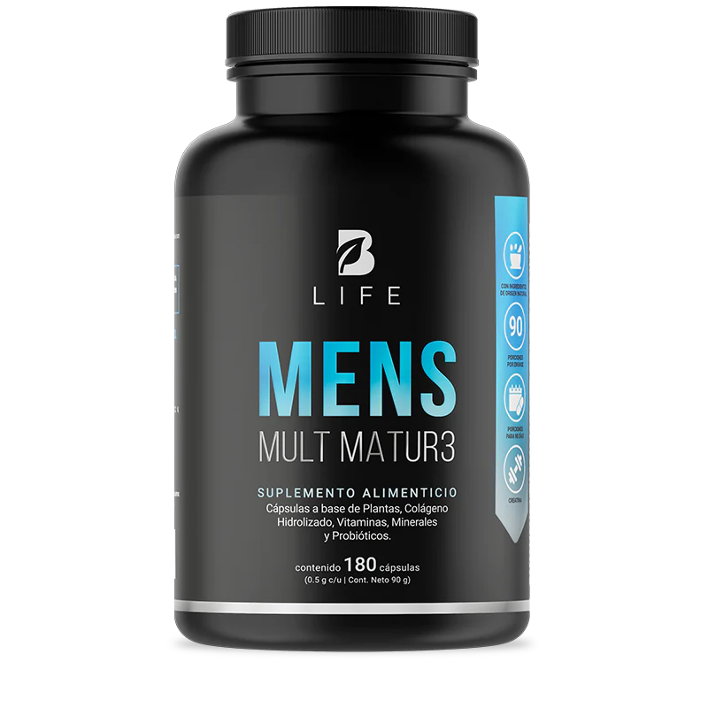 Mens Mult Matur3 | Multivitamínico para  Hombre +40 180 Caps | 500 mg